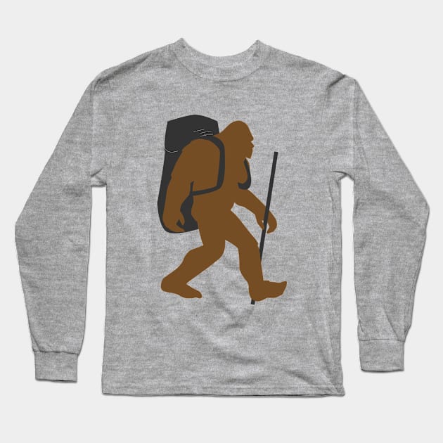 Hiking - Bigfoot Hiking Long Sleeve T-Shirt by Kudostees